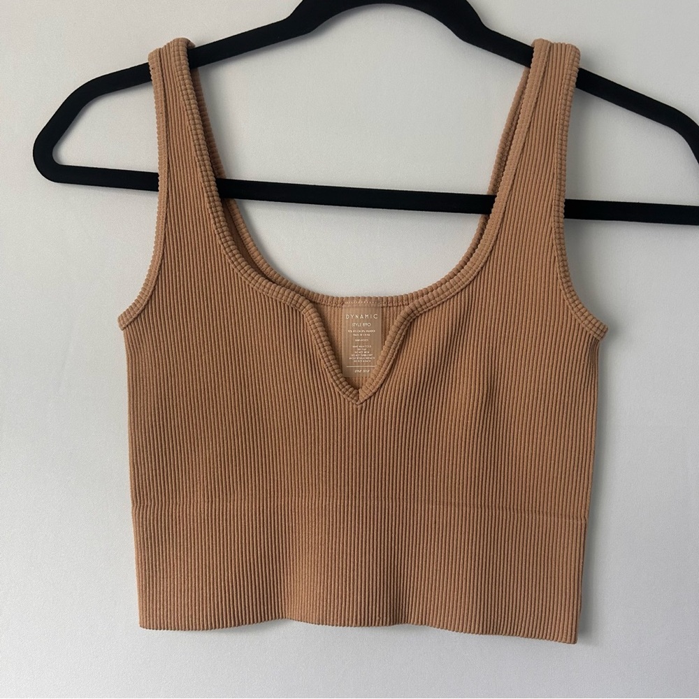 Ribbed Tan Crop Top